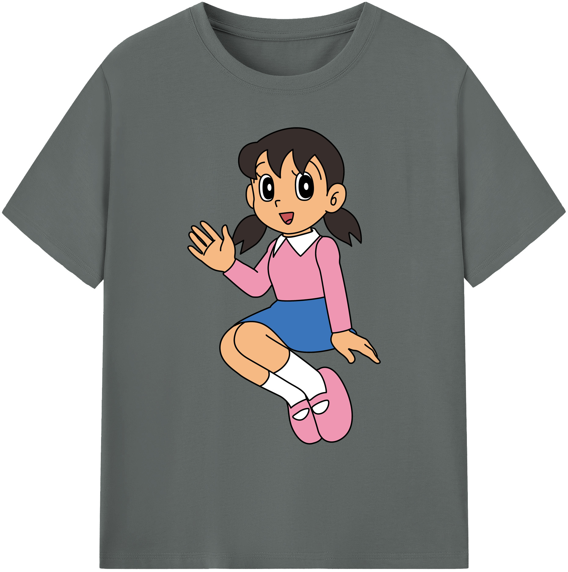 （画像用） ドラえもん みなもと しずか Doraemon Shizuka Minamoto 綿100％ メンズ半袖Tシャツ｜肌触りやわらか＆通気性